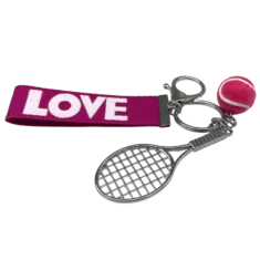 Brelok Love 3D Ball Keychain Ring - Różowy