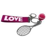 Brelok Love 3D Ball Keychain Ring - Różowy